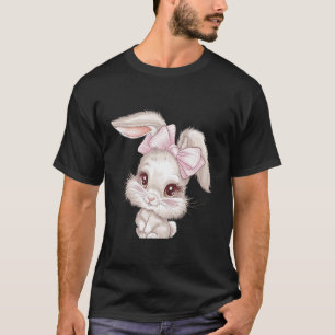 Women Cute Coquette Bow Bunny Ears Aesthetic Rabbi T-Shirt
