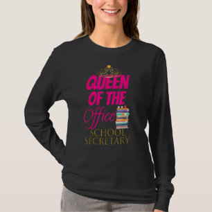 Women Cute Queen Of The Office School Secretary T-Shirt