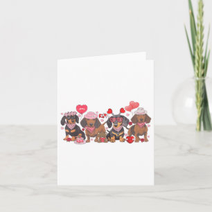 Women Dachshund Valentine’s Day Sausage Dog Bandan Card