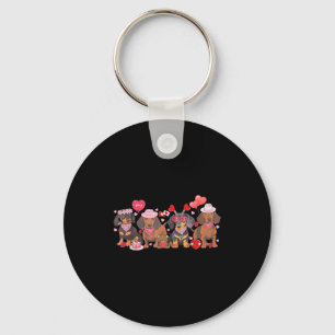Women Dachshund Valentine’s Day Sausage Dog Bandan Key Ring