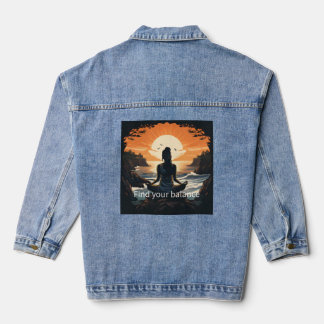 Women Denim, Jean Jacket - Meditator, sunset