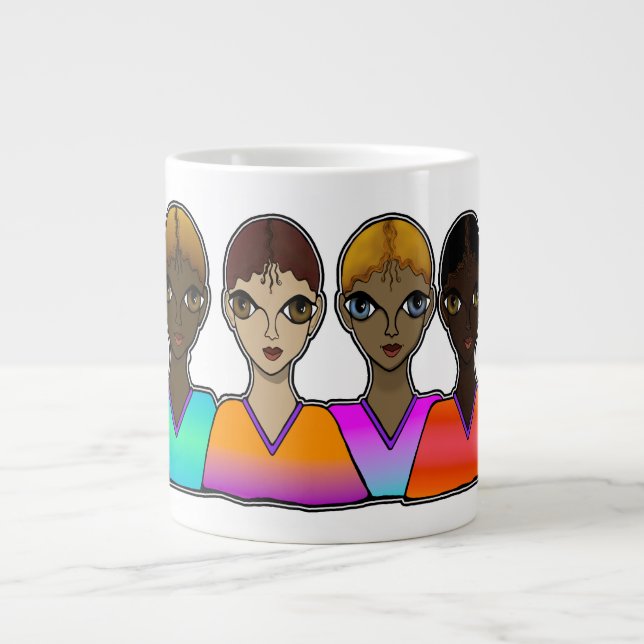 Women Design Large Coffee Mug (Front)