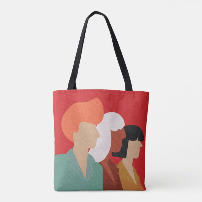 Women Diversity - Mid-Century Modern , Empowered Tote Bag (Back)