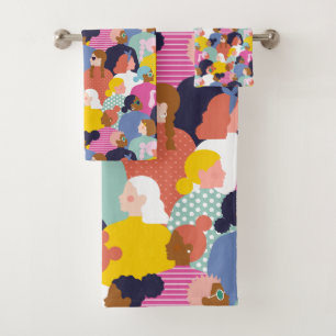 Women Diversity - Women of Different Ethnicity Bath Towel Set