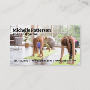 Women Doing Yoga   Stretching Business Card