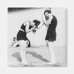 Women Drying their Hair at the Beach Magnet