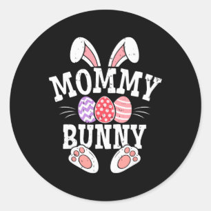 Women Easter Mummy Bunny Matching Family Easter Me Classic Round Sticker