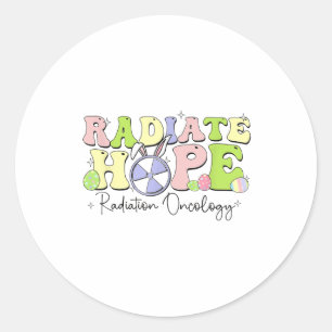 Women Easter Radiation Oncology Retro Radiology Bu Classic Round Sticker
