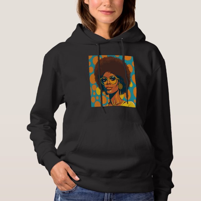 Women Empowerment Retro Afro African American Mom  Hoodie (Front)