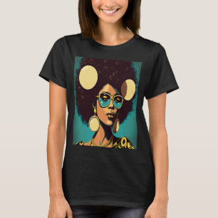 Women Empowerment Retro Afro African American Mom  T-Shirt