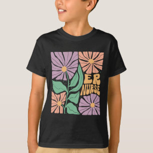 Women Er Flower Emergency Room Nurse Spring Er Tea T-Shirt