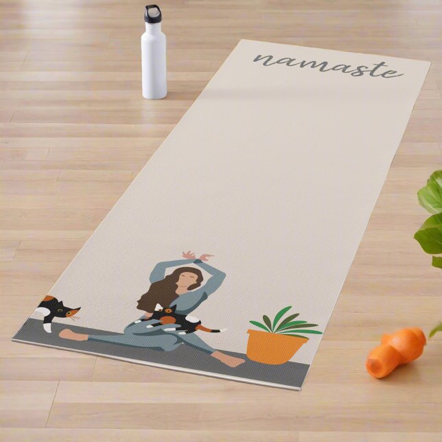 Women Exercise With Cats l Namaste Meditation Yoga Mat (Creator Uploaded)