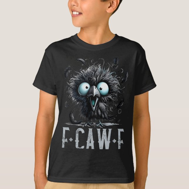 Women F-caw-f Black Crow Black Bird Funny Hallowee T-Shirt (Front)