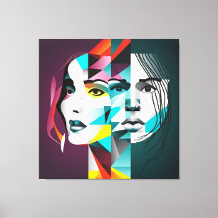 Women face canvas print