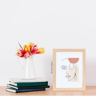 women face poster line art