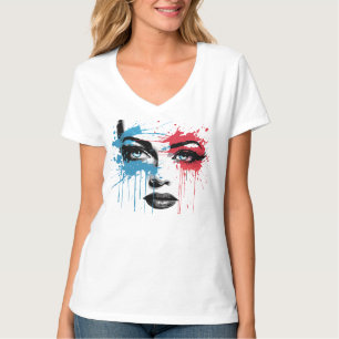 women face splash colors  T-Shirt