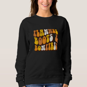 Women Fall Flannel Boots And Bonfires Autumn Thank Sweatshirt