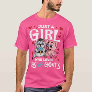 Women Farmer Farm Animal Goat Girls Farming Cute P T-Shirt
