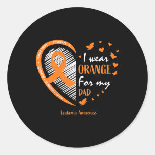 Women Father I Wear Orange For My Dad Leukaemia Aw Classic Round Sticker