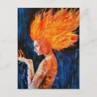 women feeling burning poster art