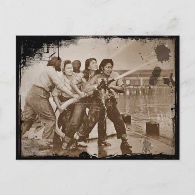 Women Firefighters Pearl Harbour December 7 Postcard (Front)