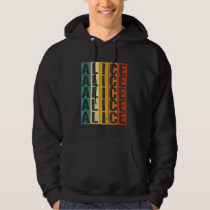 Women First Name Alice Gift Idea Retro Name Alice Hoodie