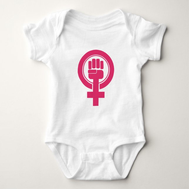 Women Fist Resist Symbol Baby Bodysuit (Front)