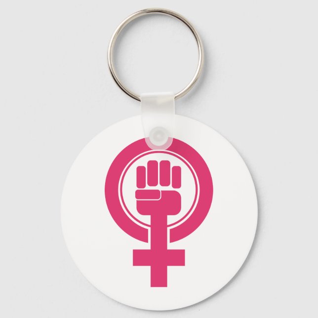 Women Fist Resist Symbol Key Ring (Front)