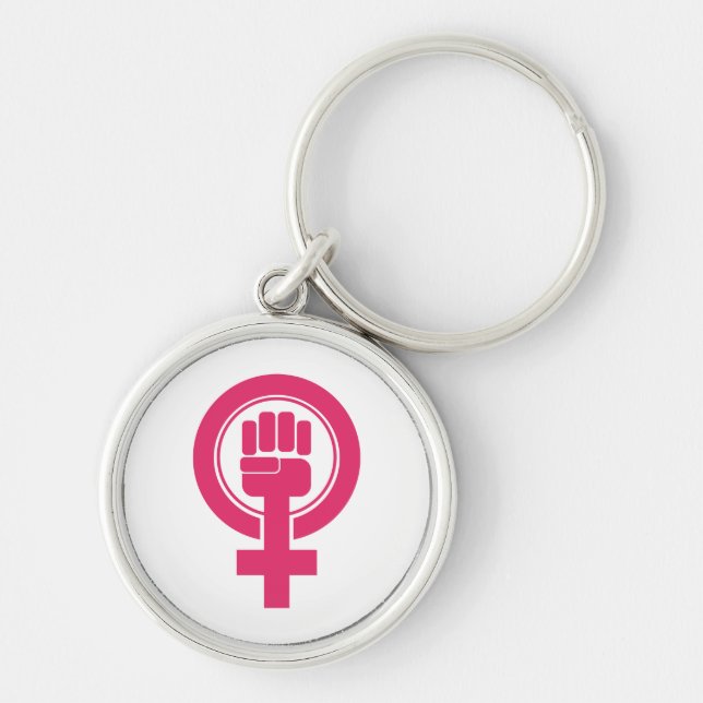 Women Fist Resist Symbol Key Ring (Front)