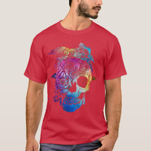 Women Floral Rose Bandanna Vintage Halloween 6737 T-Shirt