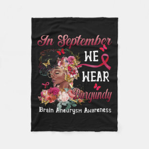 Women Flower Butterfly Brain Aneurysm Awareness Fleece Blanket