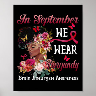Women Flower Butterfly Brain Aneurysm Awareness  Poster