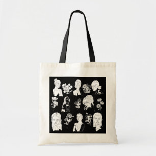 WOMEN & FLOWERS (B&W) TOTE BAG