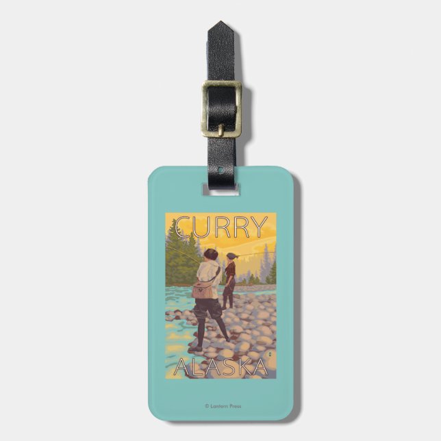 Women Fly Fishing - Curry, Alaska Luggage Tag (Front Vertical)