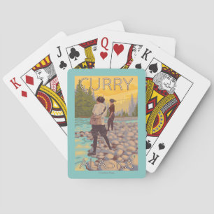 Women Fly Fishing - Curry, Alaska Playing Cards
