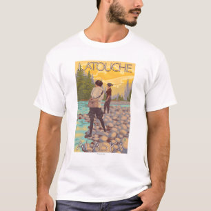 Women Fly Fishing - Latouche, Alaska T-Shirt