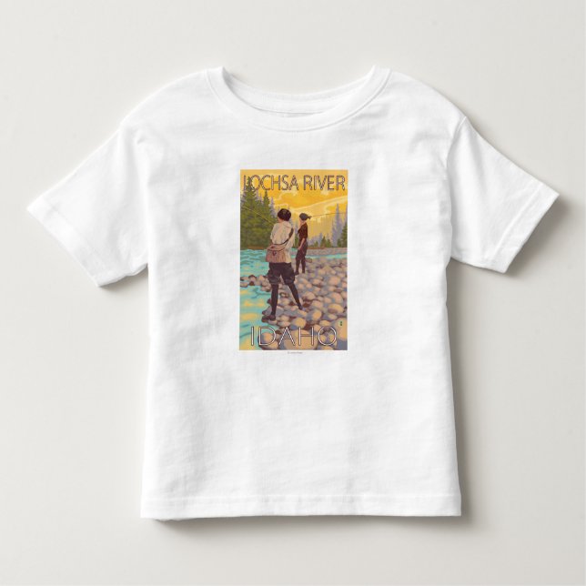 Women Fly Fishing - Lochsa River, Idaho Toddler T-Shirt (Front)