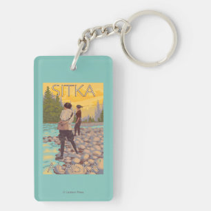 Women Fly Fishing - Sitka, Alaska Key Ring
