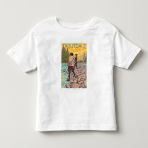 Women Fly Fishing - Troutdale, Oregon Toddler T-Shirt