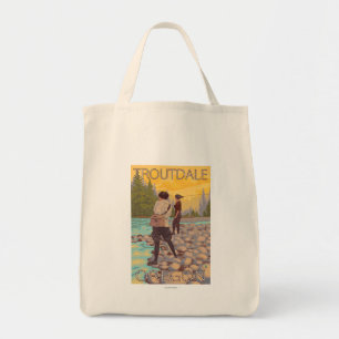Women Fly Fishing - Troutdale, Oregon Tote Bag