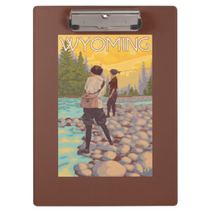 Women Fly Fishing - Wyoming Clipboard