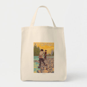 Women Fly Fishing - Wyoming Tote Bag