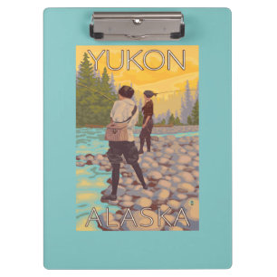 Women Fly Fishing - Yukon, Alaska Clipboard