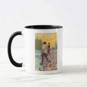 Women Fly FishingIdahoVintage Travel Poster Mug