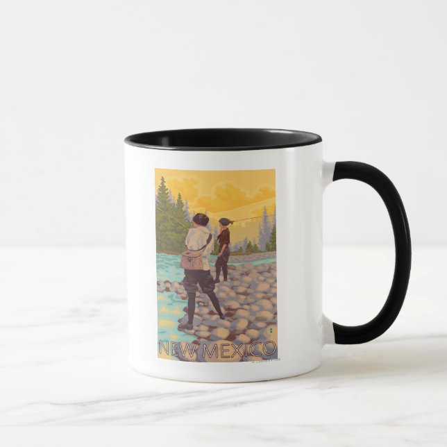 Women Fly FishingNew Mexico Mug (Right)