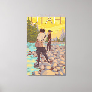 Women Fly FishingUtah Canvas Print