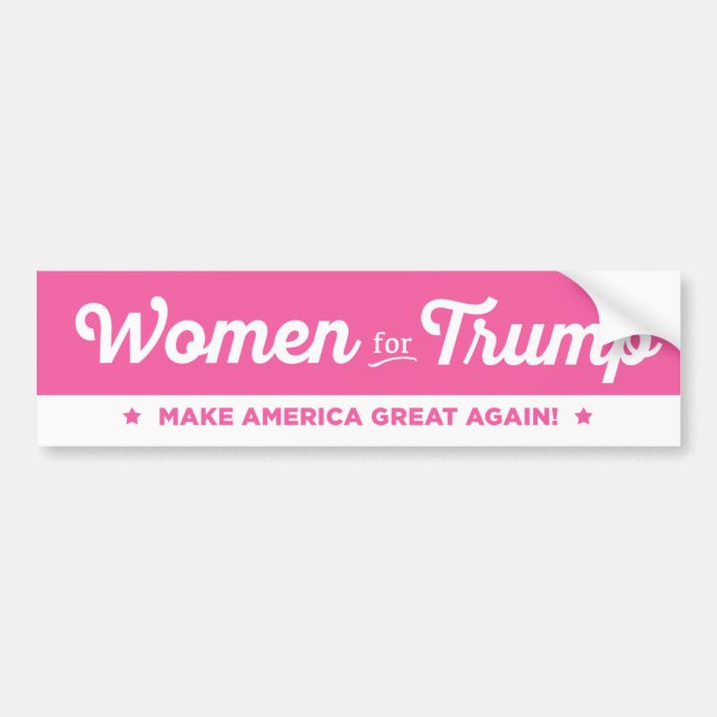 Women For Donald Trump 2016 Bumper Sticker (Front)