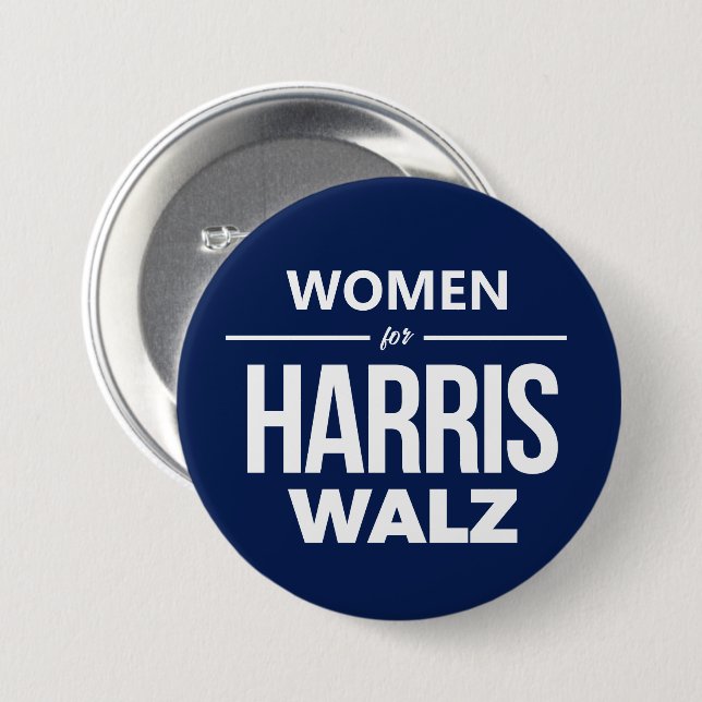 Women for Harris Walz 7.5 Cm Round Badge (Front & Back)