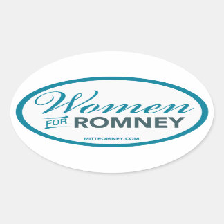 Women For Mitt Romney 2012 (White Oval Sticker) Sticker