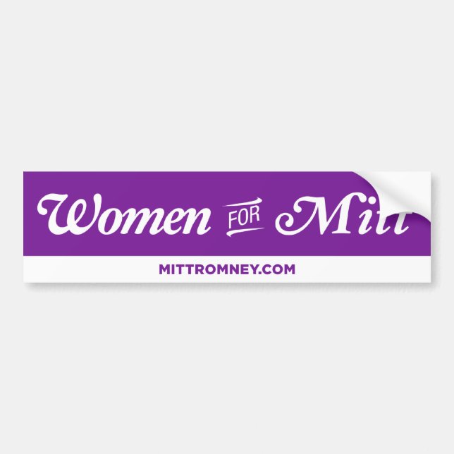 Women For Mitt Romney Bumper Sticker (Purple) (Front)